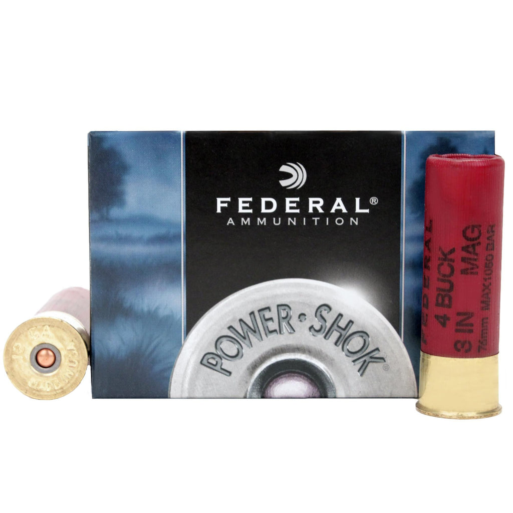 12 Gauge - Power-Shok, 3", 41 Pellets, #4 Buckshot, Per 5