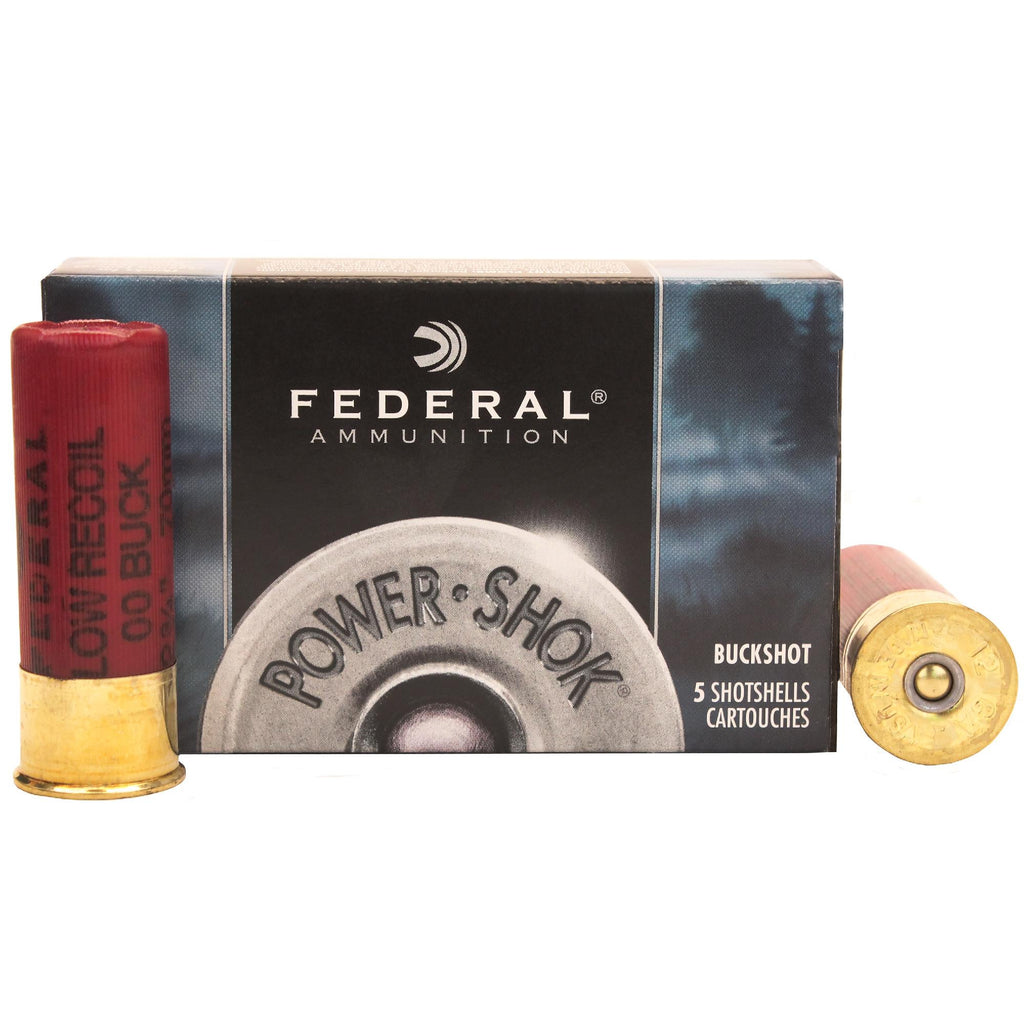 12 Gauge - Power Shok Low Recoil, 2 3-4", 9 Pellets, #00 Lead Buckshot, Per 5