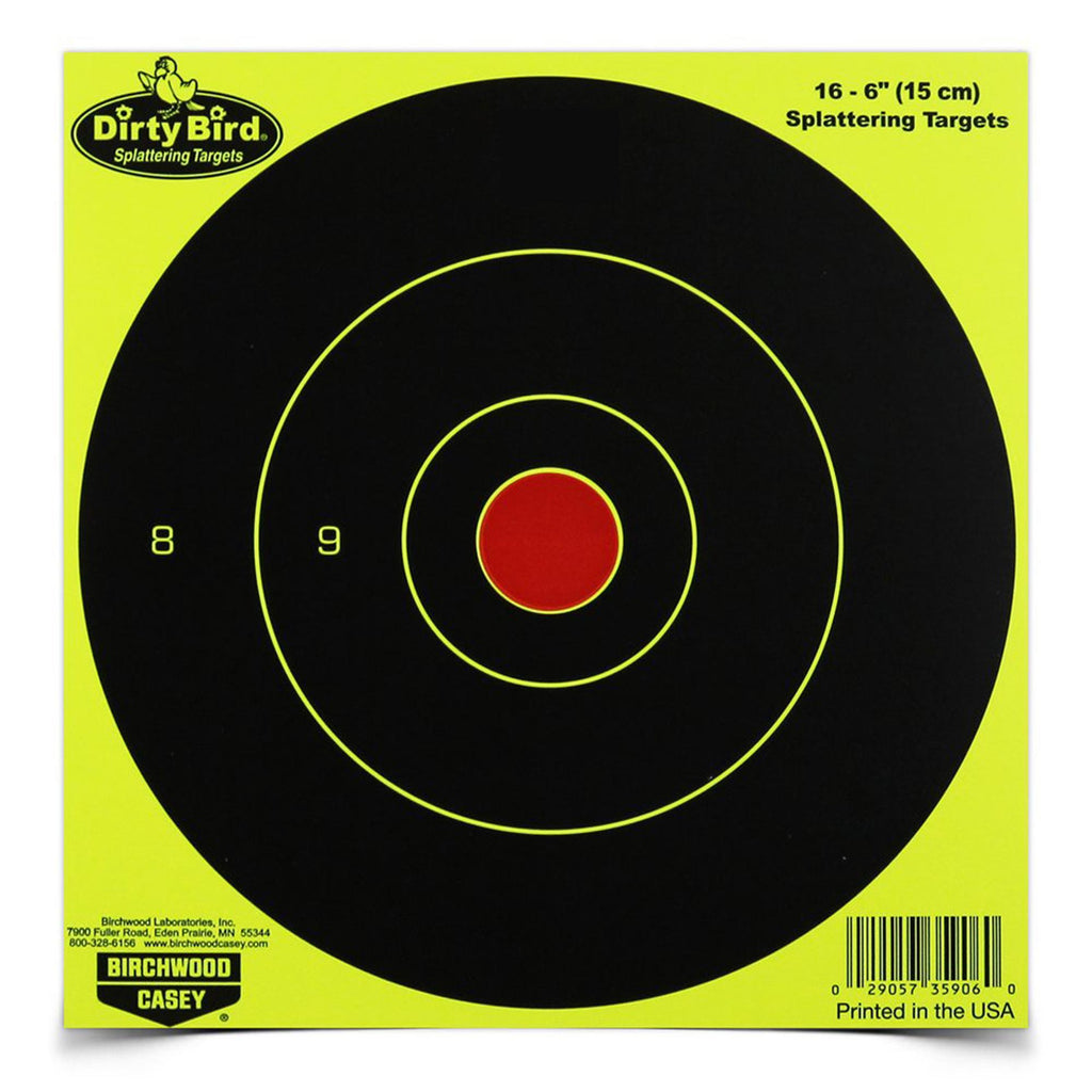 Dirty Bird Chartreuse Bull's Eye Target - 6", Per 16