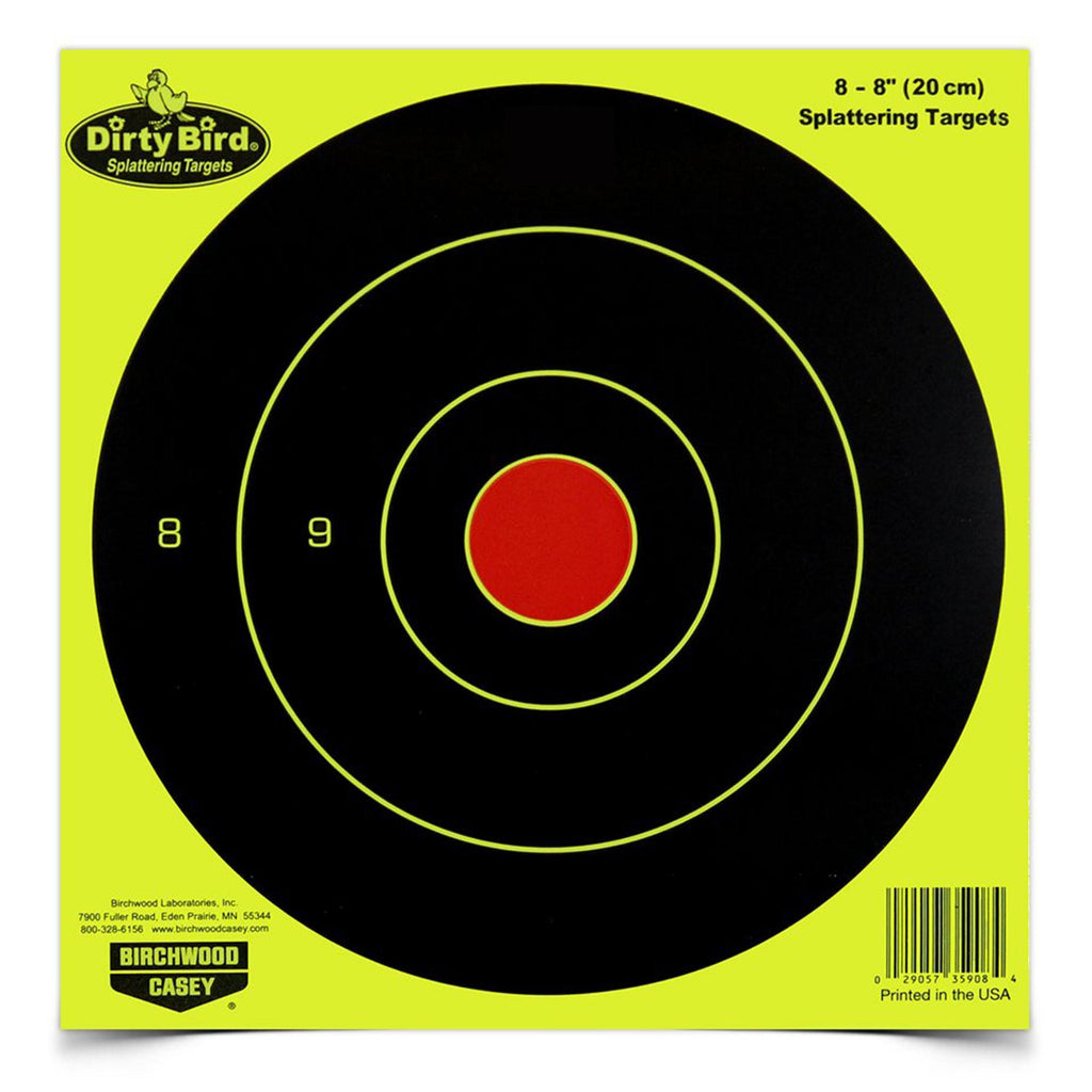 Dirty Bird Chartreuse Bull's Eye Target - 8", Per 8