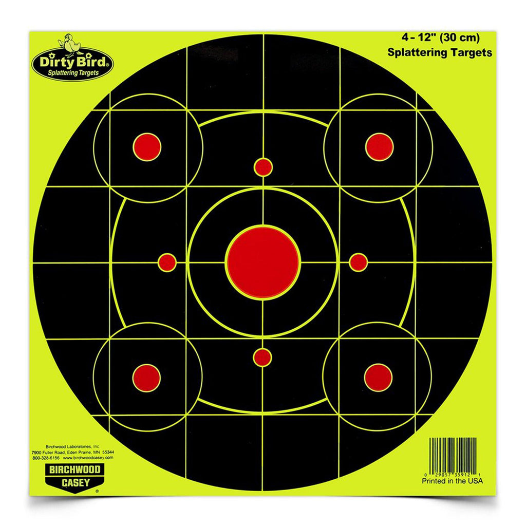 Dirty Bird Chartreuse Bull's Eye Target - 12", Per 4