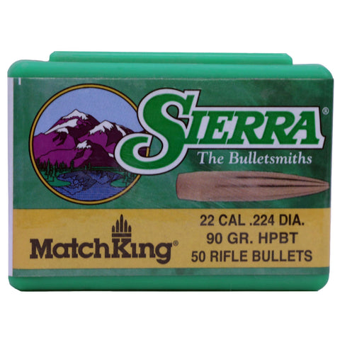 22 Caliber - MatchKing, 90 Grains, Hollow Point Boat Tail, Per 50