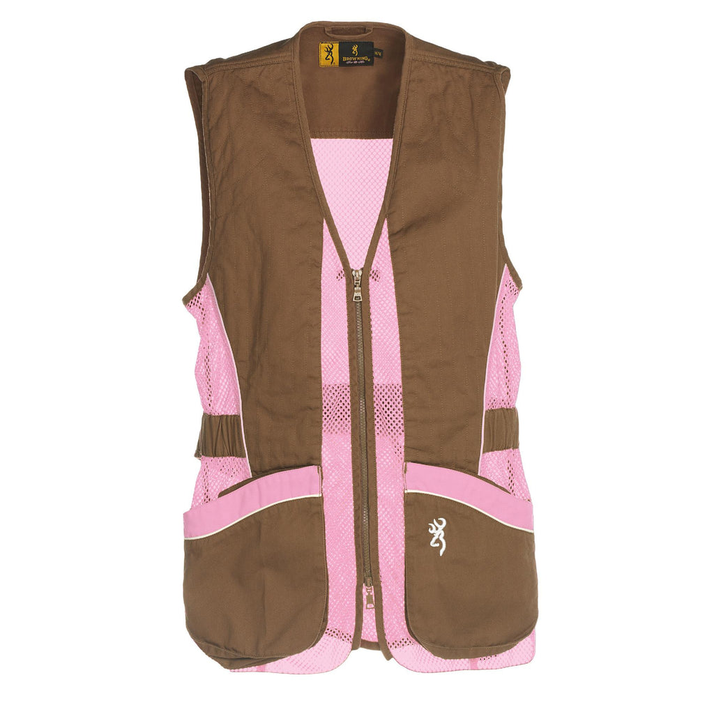 Lady Mesh Vest, Brown-Pink - XX-Large