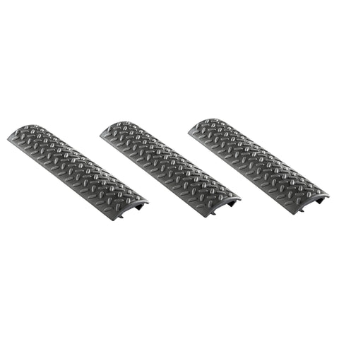 Diamond Plate Full, Long Rail Covers, 3-Pack - Black