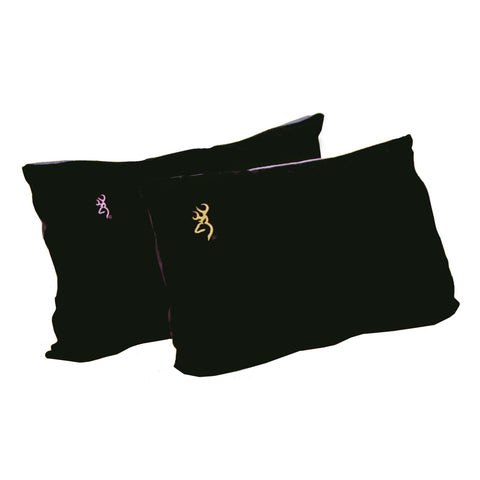 Fleece Pillow - Black w-Pink Buckmark