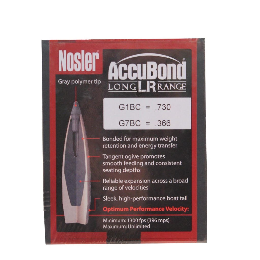 30 Caliber Bullets - AccuBond Long Range, 210 Grains, Spitzer Point, Per 100