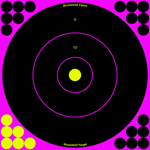 Shoot-N-C Targets: Bull's-Eye - 12", Pink (Per 5)