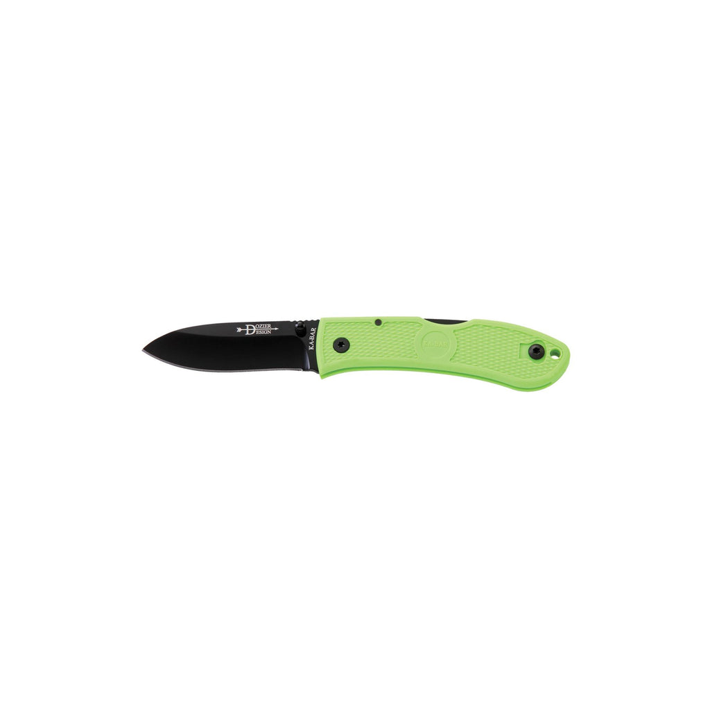 Dozier Folding Hunter - Zombie Green, Black Clip, Straight Edge