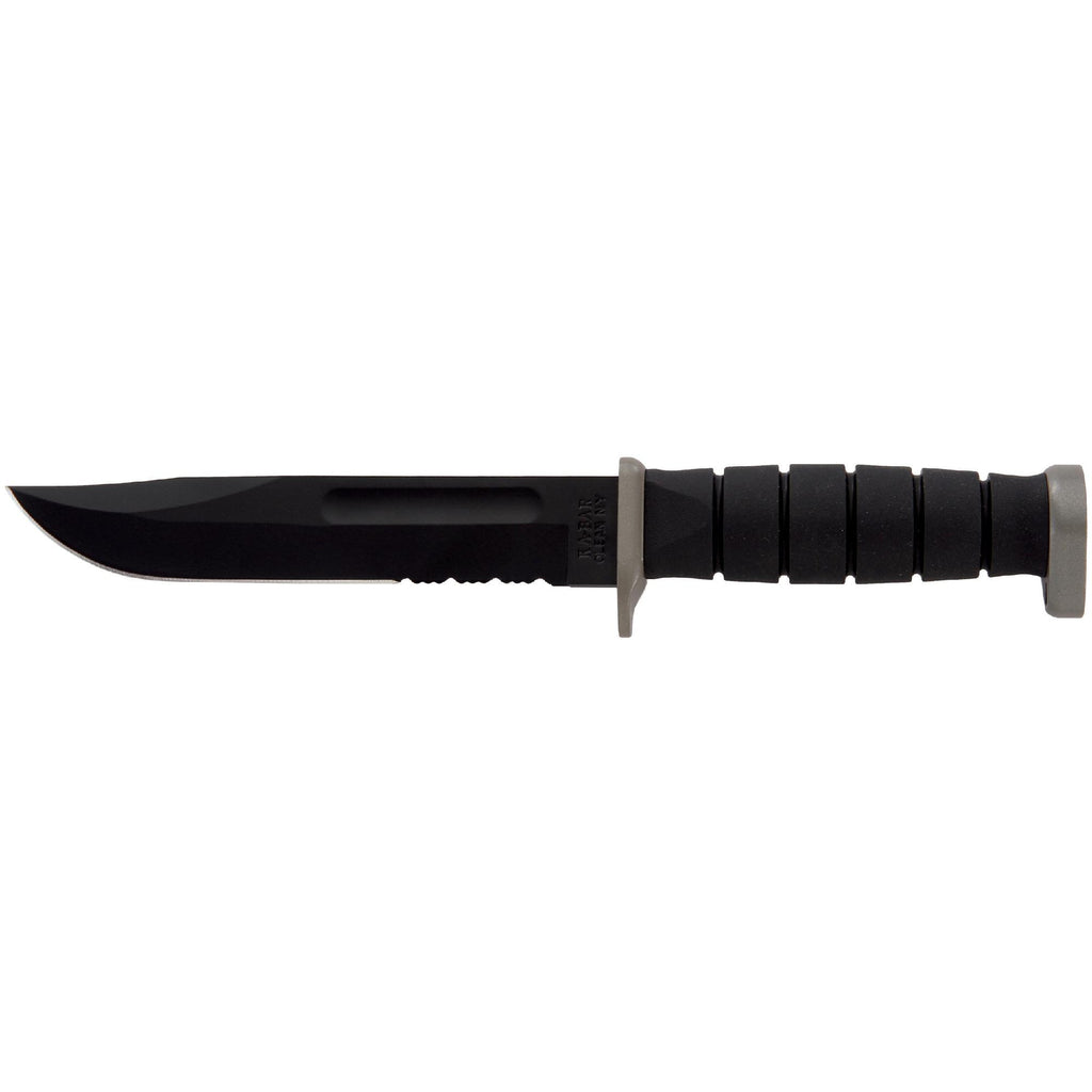 D2 Fighting-Utility Knife, Serrated - Black Hard Sheath