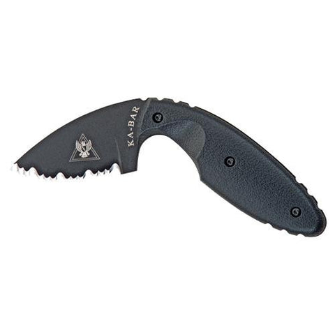 TDI Law Enforcement Knife, Black, Hard Sheath - Serrated Edge (Clam Pack)