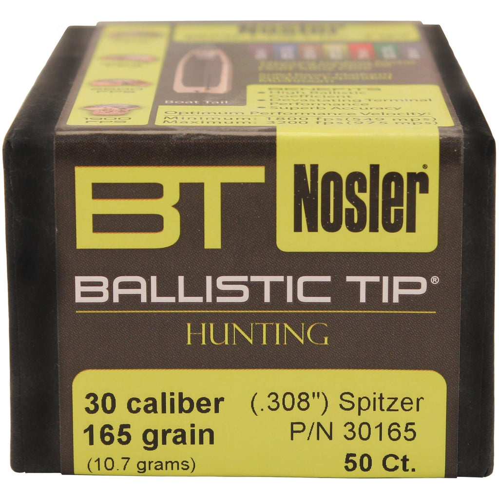 30 Caliber Bullets - Ballistic Tip Hunting, 165 Grains, Spitzer, Per 50