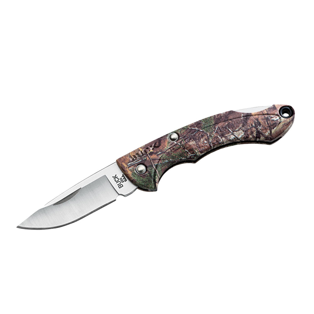 Nano Bantam - 1 7-8" Plain Satin Blade, RealTree Xtra Camo Nylon Handle, Boxed