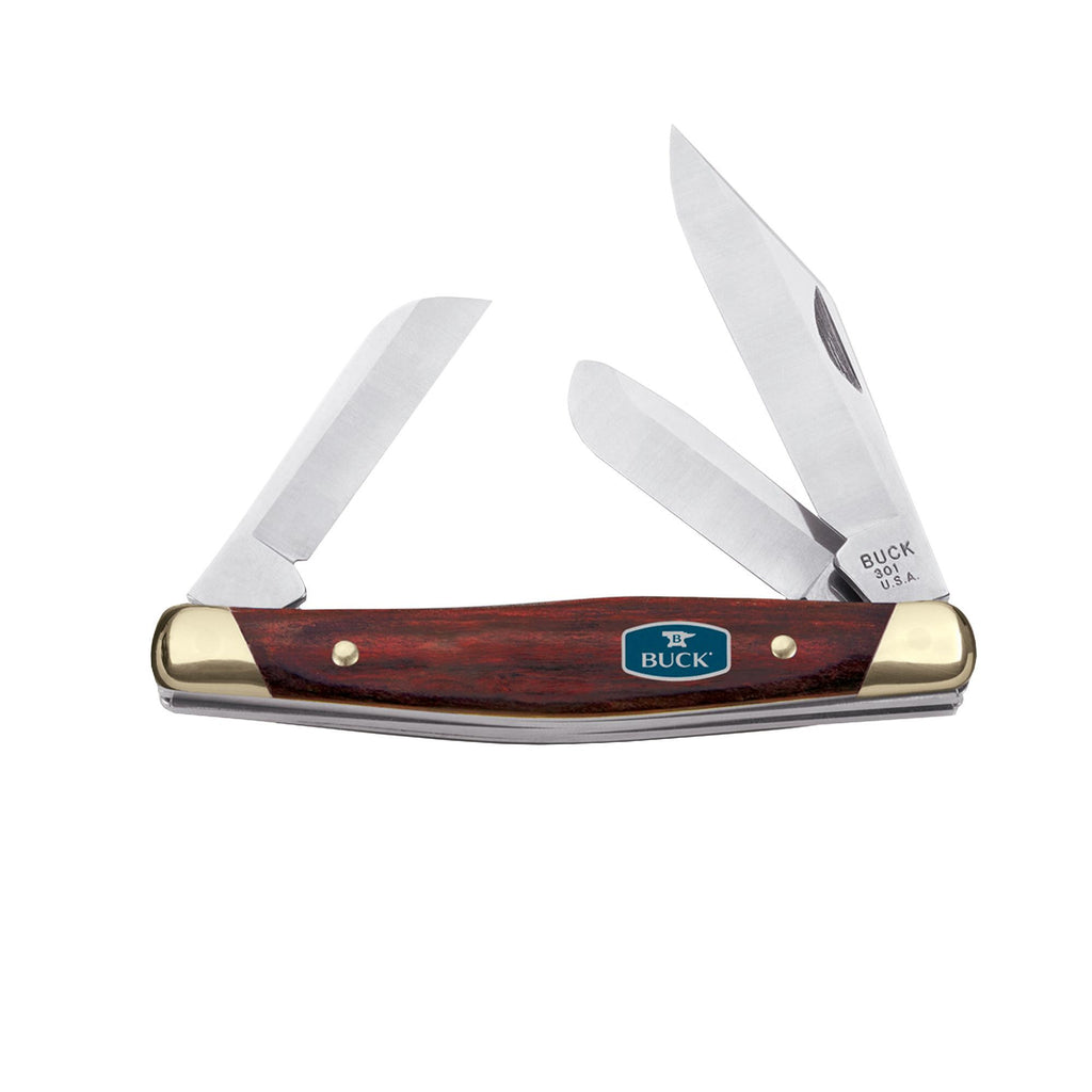 Stockman - 2.875" Plain Satin Finish, Clip Point, Rosewood Dymondwood Handle, Boxed