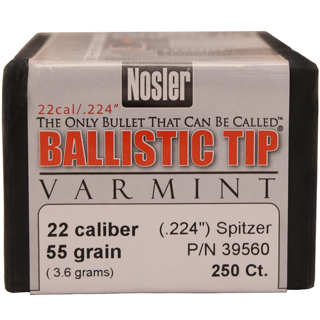 22 Caliber Bullets - Ballistic Tip Varmint, 55 Grains, Spitzer, Per 250