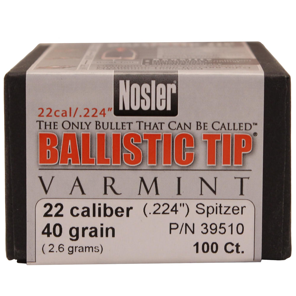 22 Caliber Bullets - Ballistic Tip Varmint, 40 Grains, Spitzer Boat Tail, Per 100