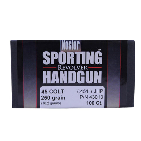 45 Caliber Bullets - Sporting Handgun, 250 Grains, Jacketed Hollow Point, Per 100