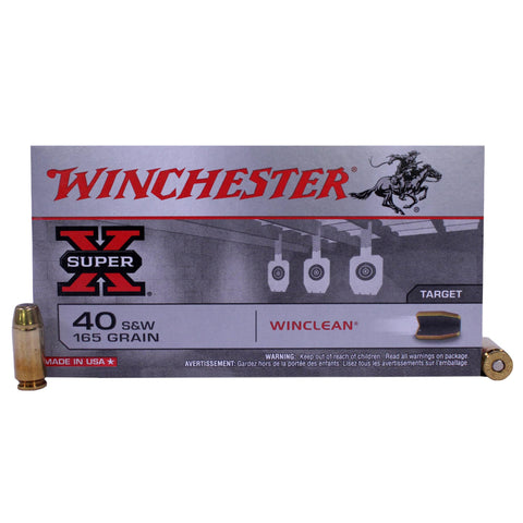 40 Smith & Wesson - WinClean, 165 Grain, Brass Enclosed Base, Per 50