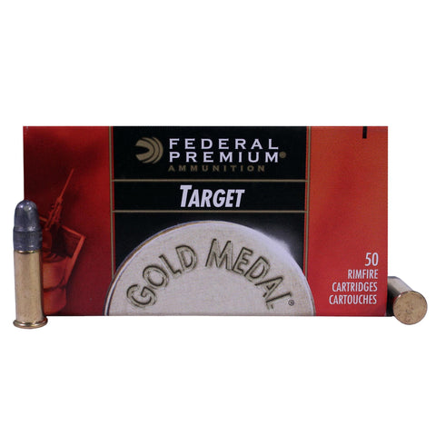 22 Long Rifle - Premium Gold Medal Target, 40 Grains, Lead Round Nose, Per 50