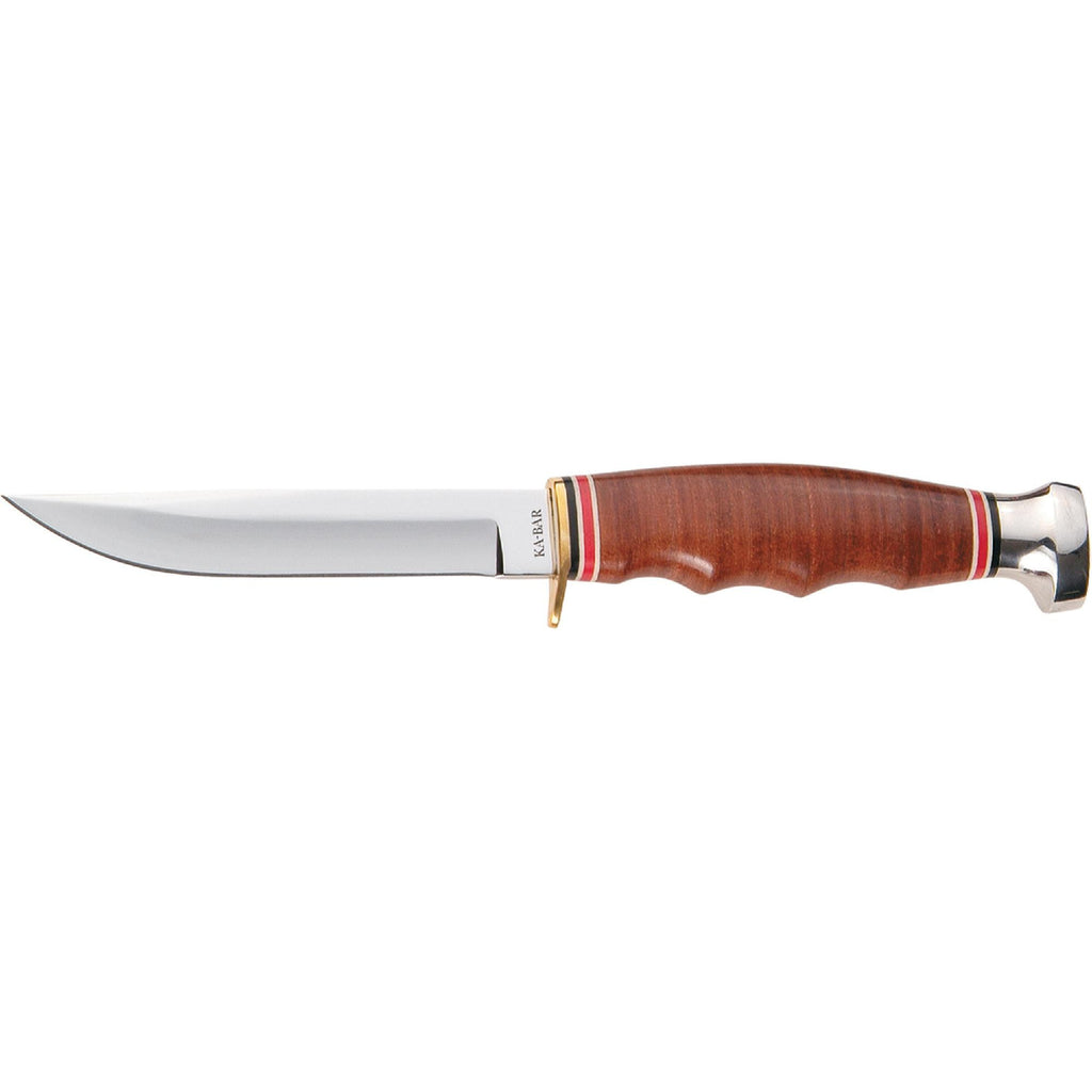 Stacked Leather Handled Hunter Knife - Working Hunter 8 1-8"