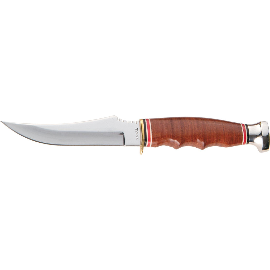 Stacked Leather Handled Hunter Knife - Skinner 8 1-4"