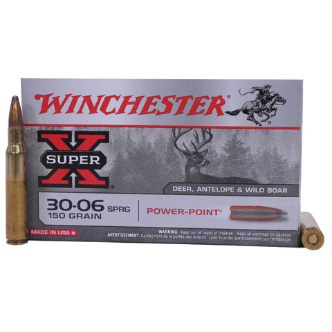 30-06 Springfield - 150grain,  Super-X Power-Point,  (Per 20)