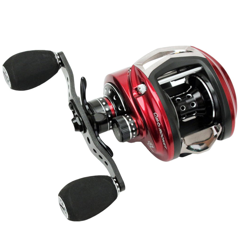 Revo Rocket Low Profile Reel - 9.0:1 Gear Ratio, 11 Bearings, 37" Retrieve Rate, 20 lb Max Drag, Left Hand