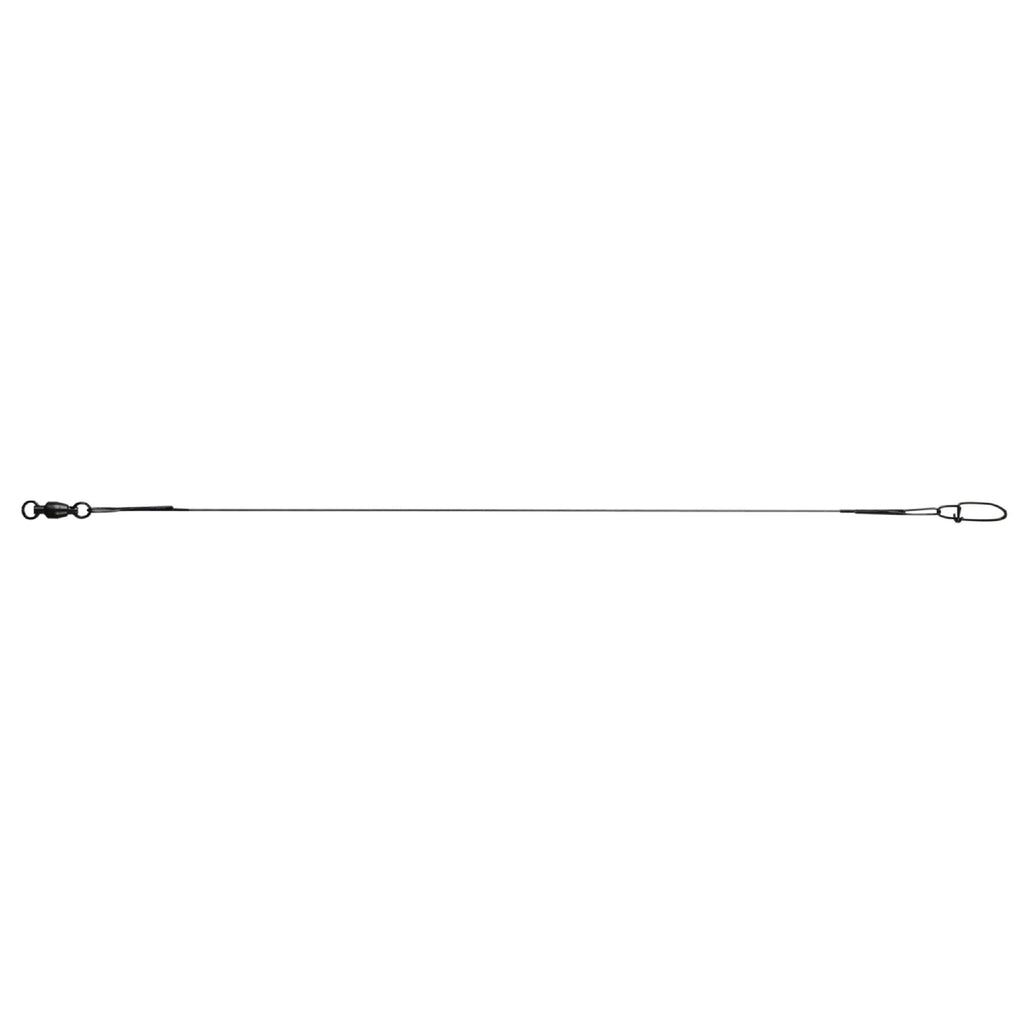 Ball Bearing Steel-Lok Wire Wound Leader - 6" Length. 0.023" Diameter, 30 lb Breaking Strength, Black