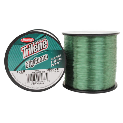 Trilene Big Game Monofilament Line Spool - 1500 Yards, 0.012" Diameter, 10 lb Breaking Strength, Green