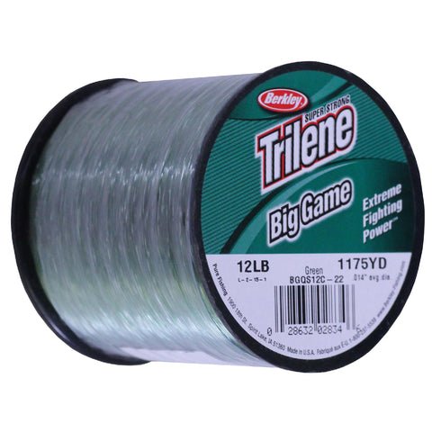 Trilene Big Game Monofilament Line Spool - 1175 Yards, 0.014" Diameter, 12 lb Breaking Strength, Green