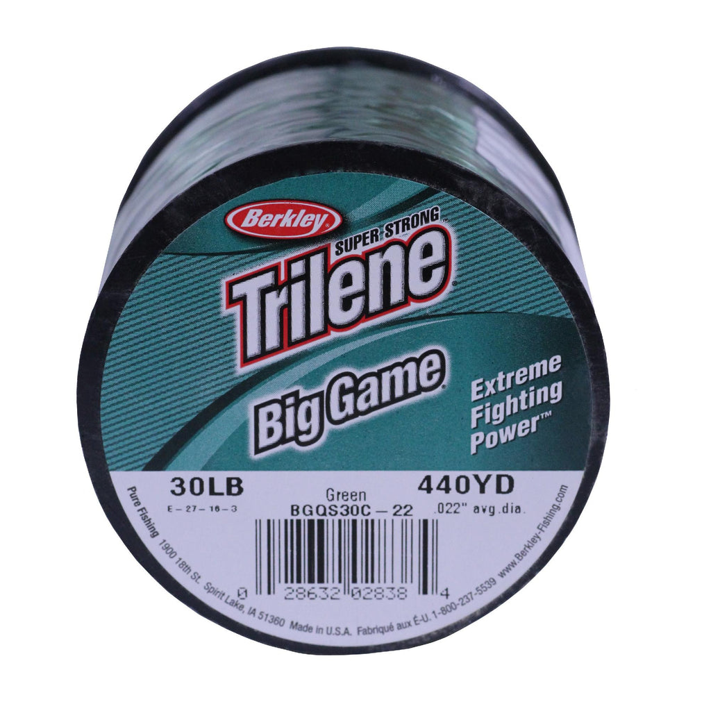 Trilene Big Game Monofilament Line Spool - 440 Yards, 0.022" Diameter, 30 lb Breaking Strength, Green