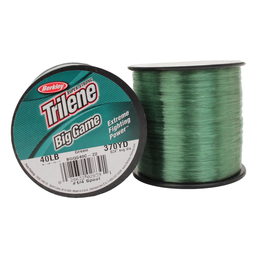 Trilene Big Game Monofilament Line Spool - 370 Yards, 0.024" Diameter, 40 lb Breaking Strength, Green