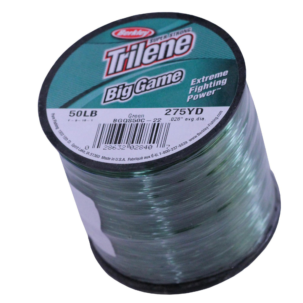 Trilene Big Game Monofilament Line Spool - 275 Yards, 0.028" Diameter, 50 lb Breaking Strength, Green