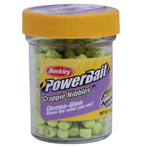 Powerbait Crappie Nibbles Dough Bait - Glow Chartreuse