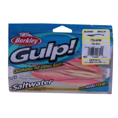 Gulp! Saltwater Jerk Shad Soft Bait - 5" Length, Pink Shine, Per 5