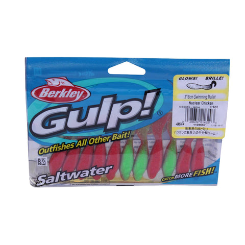 Gulp! Swimming Mullet Soft Bait - 3" Length, Nuclear Chicken Glow, Per 11