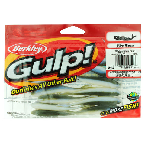 Gulp! Minnow Soft Bait - 3" Length, Watermelon Pearl, Per 12