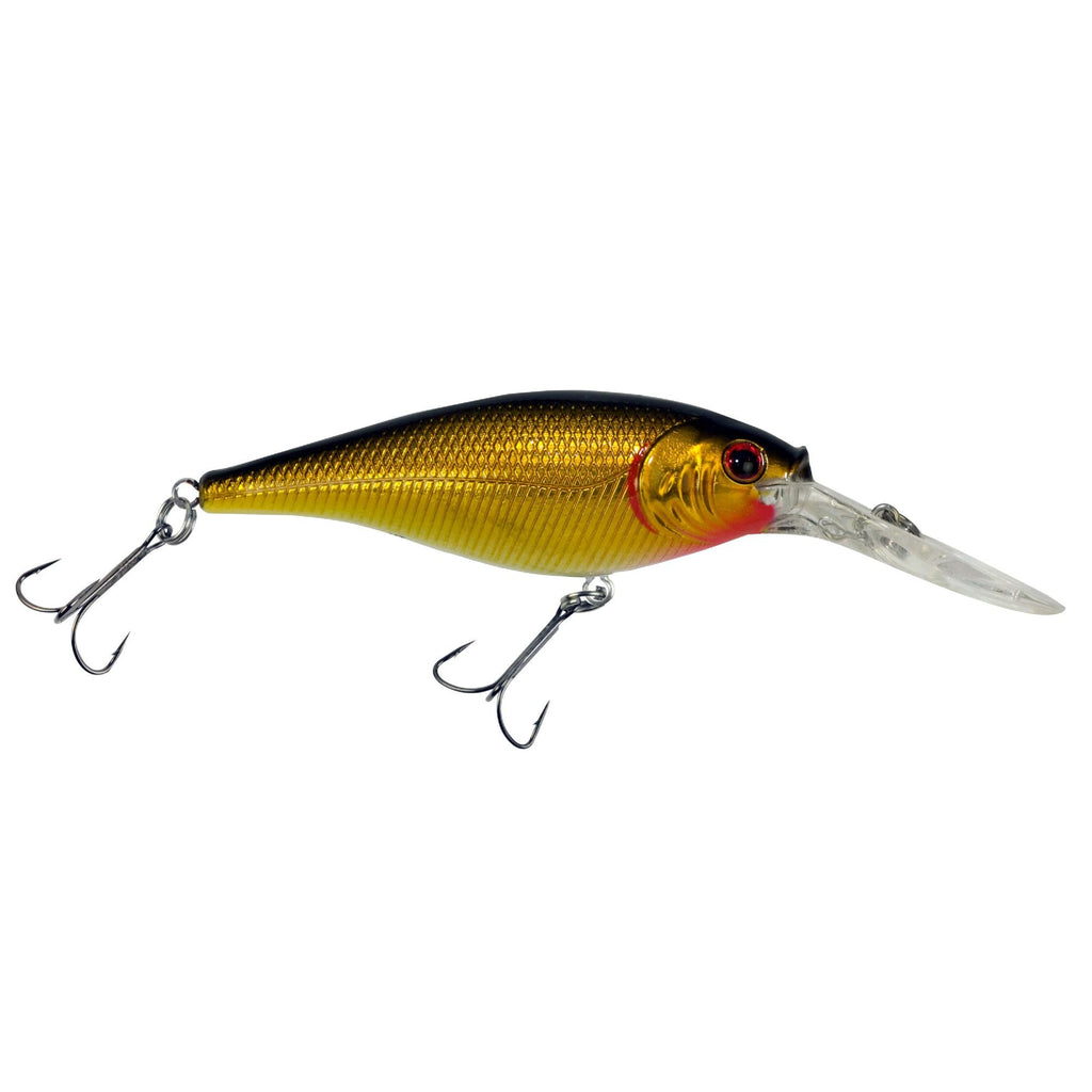 Flicker Shad Hard Bait - 2" Length, 9'-11' Swimming Depth, 2 Hooks, Black Gold, Per 1