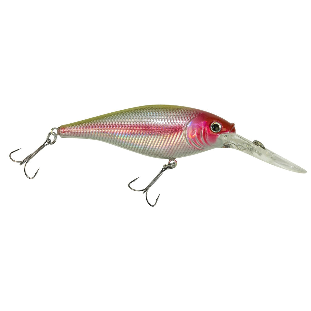 Flicker Shad Hard Bait - 2" Length, 9'-11' Swimming Depth, 2 Hooks, Chrome Clown, Per 1