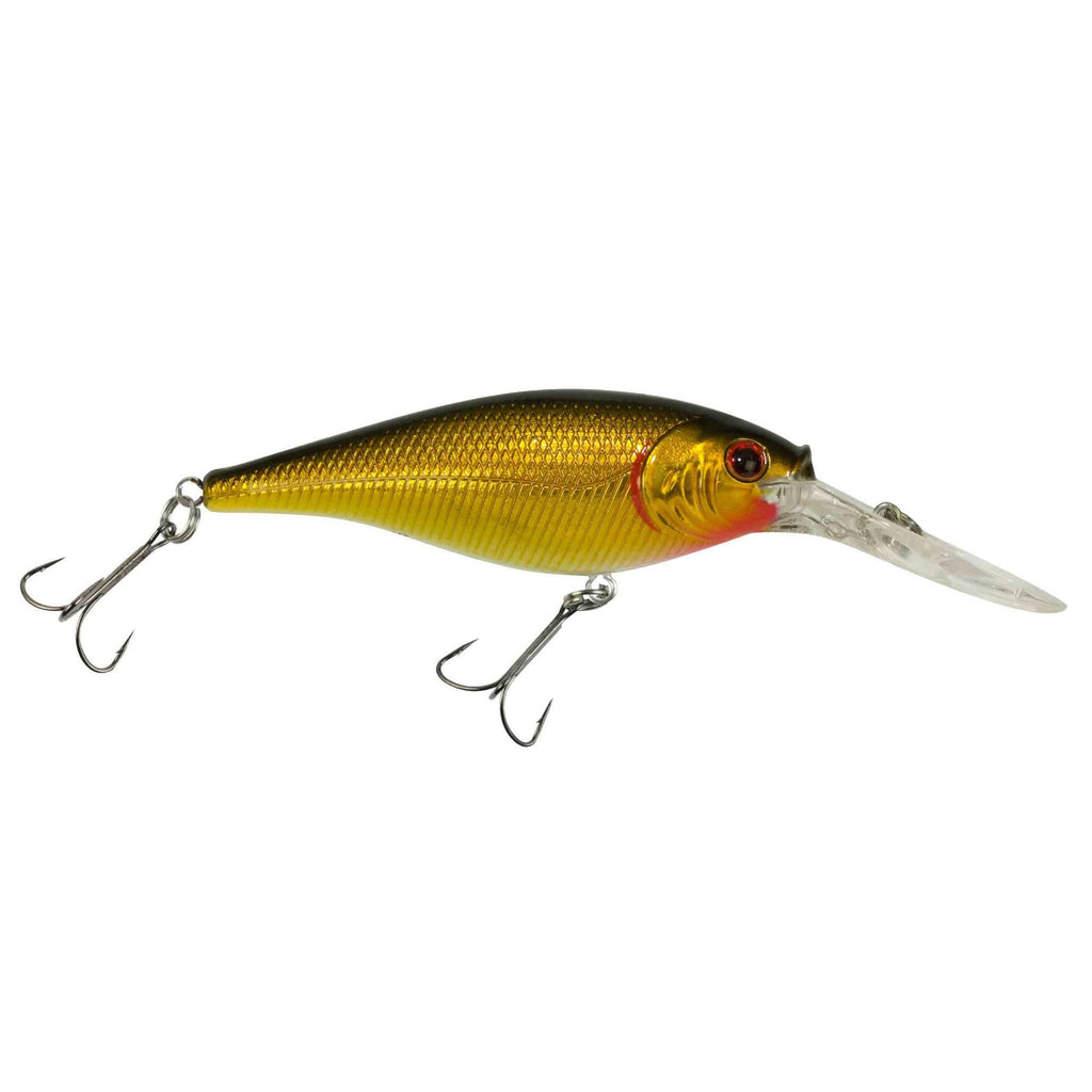 Flicker Shad Hard Bait - 2 3-4" Length, 11'13' Swimming Depth, 2 Hooks, Black Gold, Per 1