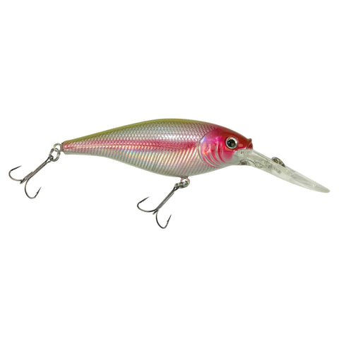 Flicker Shad Hard Bait - 2 3-4" Length, 11'13' Swimming Depth, 2 Hooks, Chrome Clown, Per 1