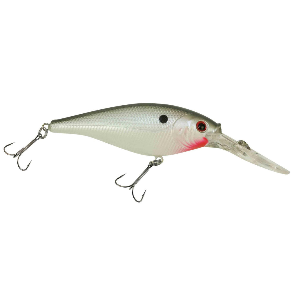 Flicker Shad Hard Bait - 2 3-4" Length, 11'13' Swimming Depth, 2 Hooks, Pearl White, Per 1