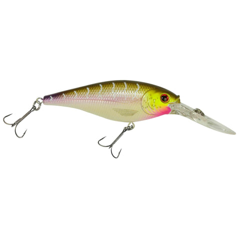 Flicker Shad Hard Bait - 2 3-4" Length, 11'13' Swimming Depth, 2 Hooks, Purple Tiger, Per 1