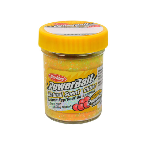 PowerBait Natural Glitter Trout Dough Bait - Salmon Egg Scent-Flavor, Rainbow