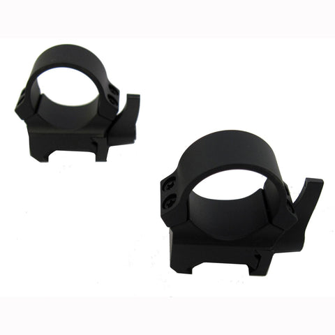 Quick Release Weaver-Style 1" Rings - Medium Matte Black