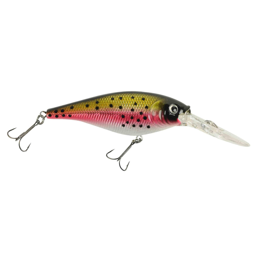 Flicker Shad Hard Bait - 2" Length, 9'-11' Swimming Depth, 2 Hooks, Rainbow Trout, Per 1