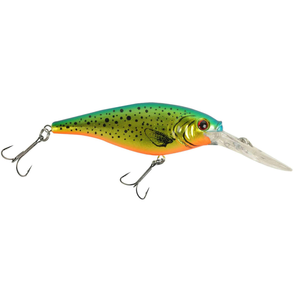 Flicker Shad Hard Bait - 2 3-4" Length, 11'13' Swimming Depth, 2 Hooks, Speckled Gold Shiner, Per 1