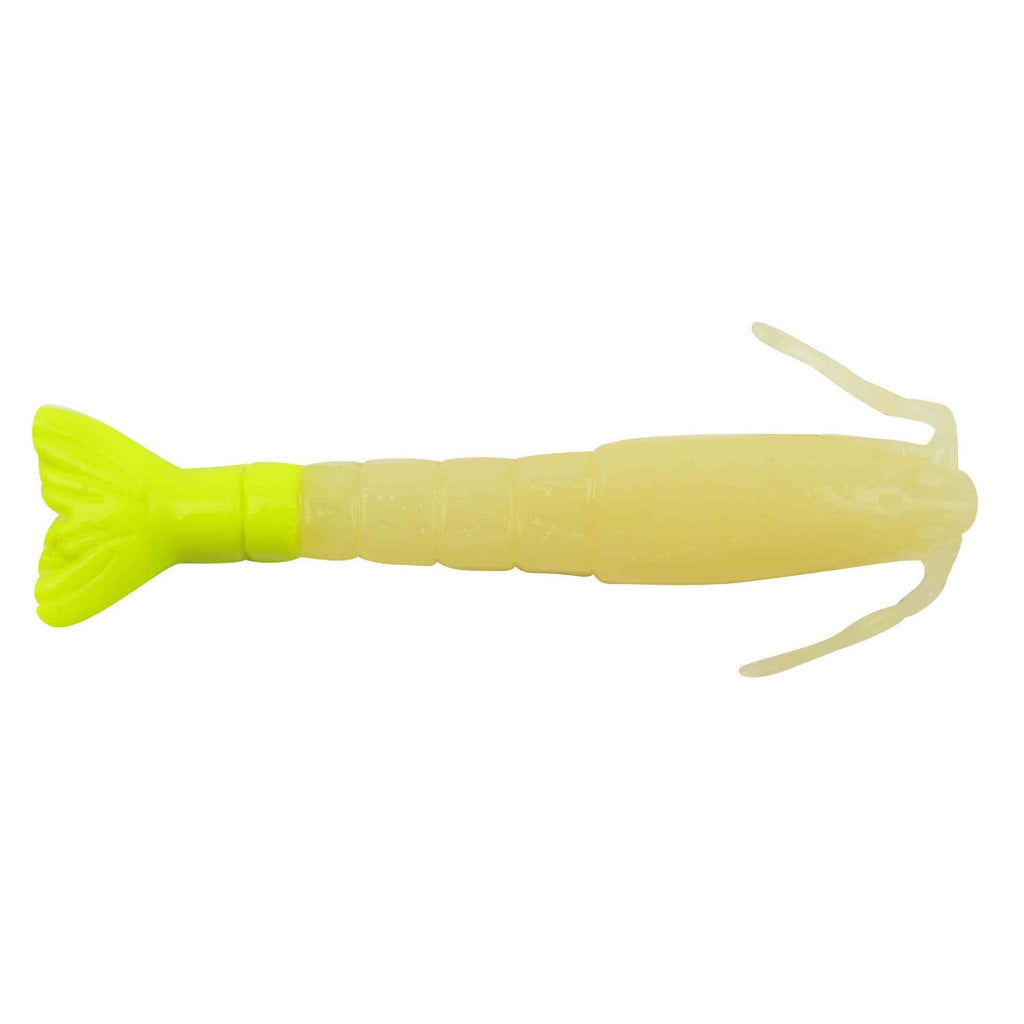 Gulp! Alive! Shrimp Soft Bait - 3" Length, Glow-Chartreuse