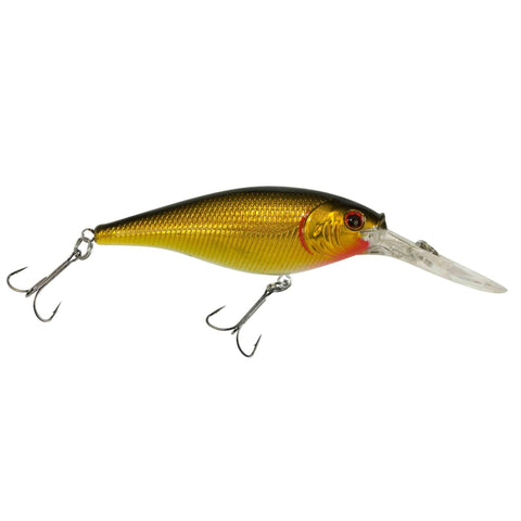 Flicker Shad Hard Bait - 2 1-4" Length, 10'-12' Swimming Depth, 2 Hooks, Black Gold, Per 1