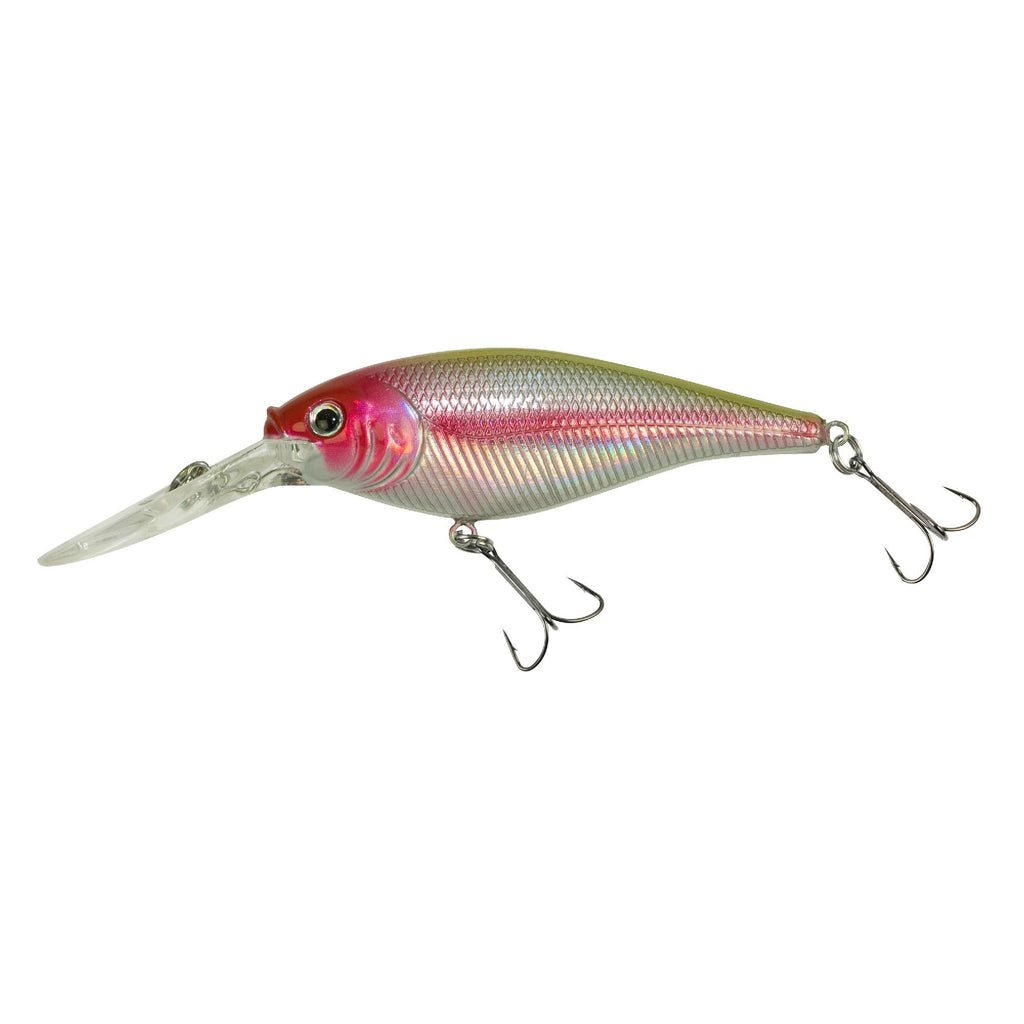 Flicker Shad Hard Bait - 2 1-4" Length, 10'-12' Swimming Depth, 2 Hooks, Chrome Clown, Per 1