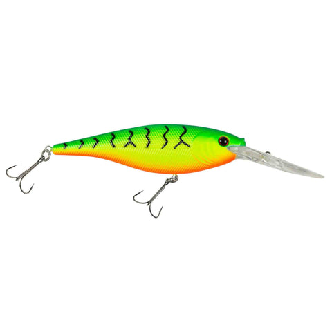 Flicker Shad Hard Bait - 2 1-4" Length, 10'-12' Swimming Depth, 2 Hooks, firetiger, Per 1